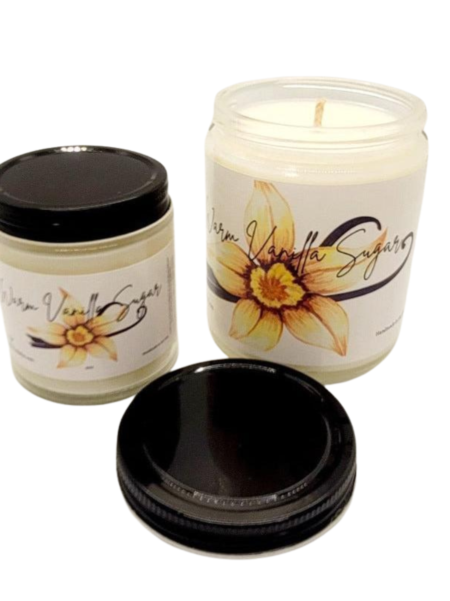 Handmade Warm Vanilla Sugar Candle ~ 8oz and 4oz