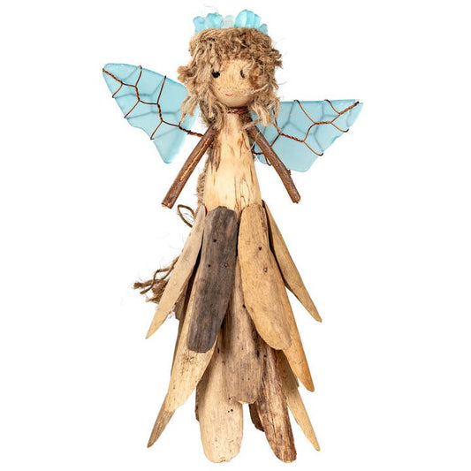 Driftwood and Sea Glass Handmade Fairy