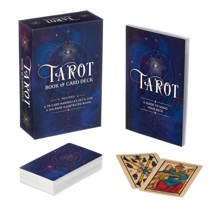 Tarot Book and Card Deck Set - Marseilles Deck & Illustrated Guide for Beginners and Collectors