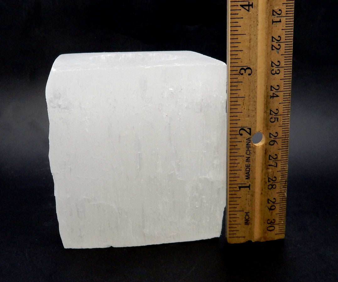 Square Shaped Selenite Crystal Candle Holder - Enhance Mental Clarity & Spiritual Development