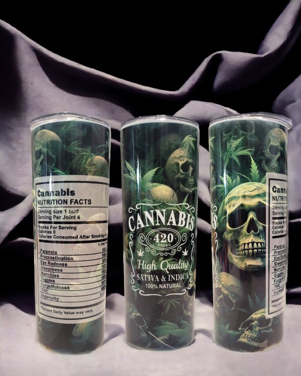 420 Cannabis 20oz Stainless Steel Tumbler- Travel Mug