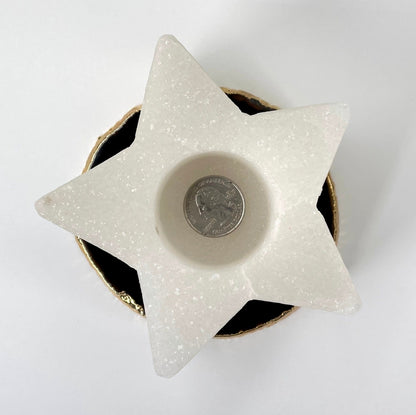 Himalayan Salt White Star Candle Holder