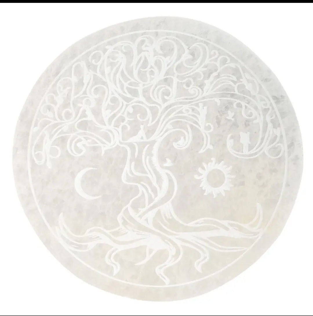 Selenite Tree of Life Charging Plate