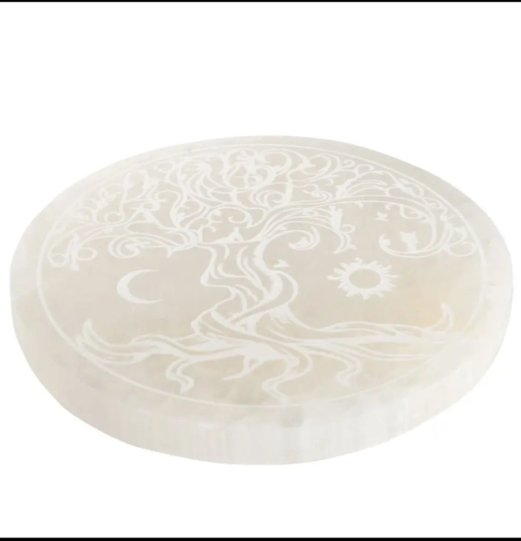 Selenite Tree of Life Charging Plate