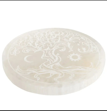 Selenite Tree of Life Charging Plate