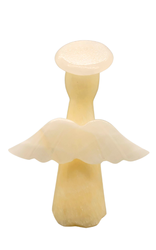 Mexican Onyx Crystal Angel - Hand Carved Christmas Decor - Spiritual Guardian Angel Statue