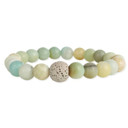 Amazonite Bead Bracelet (Essential Oil Diffuser) - Pure Body Bliss