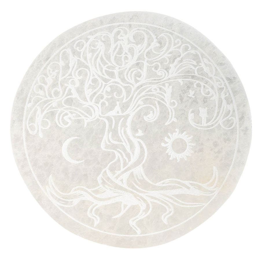 Selenite Tree of Life Charging Plate