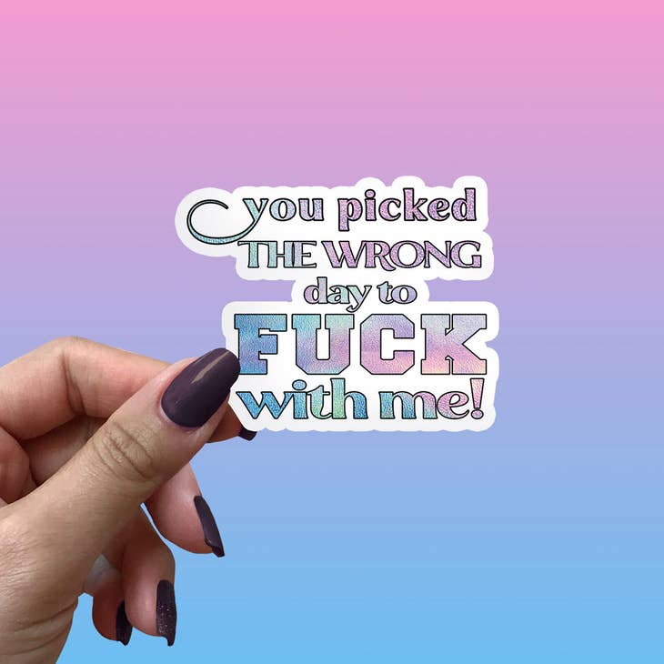 You Picked The Wrong Day to Fuck With Me - Vinyl Sticker