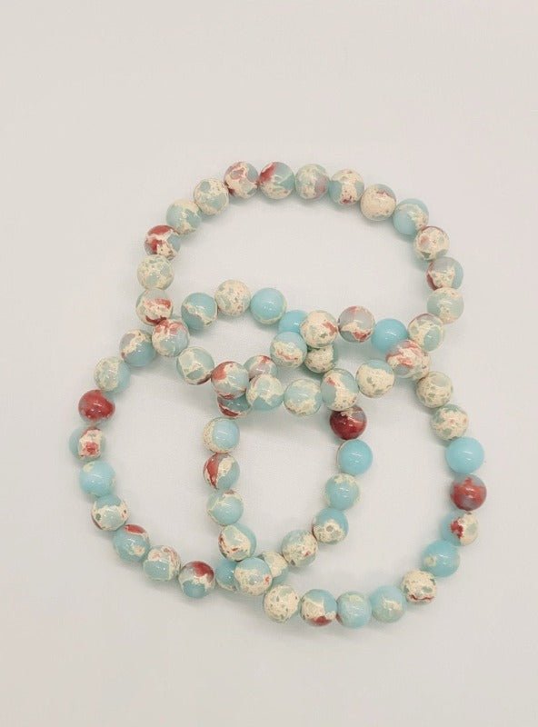 Blue Jasper Stone Bracelet Set - Pure Body Bliss