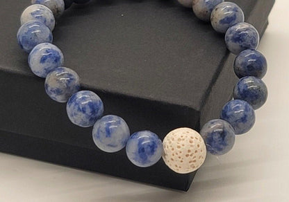 Blue Sodalite Bead Essential Oil Diffuser Bracelet - Pure Body Bliss