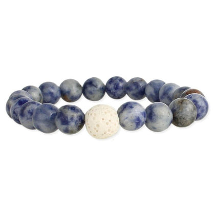 Blue Sodalite Bead Essential Oil Diffuser Bracelet - Pure Body Bliss