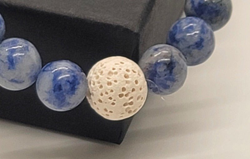 Blue Sodalite Bead Essential Oil Diffuser Bracelet - Pure Body Bliss