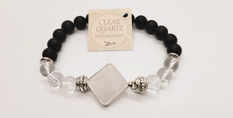 Clear Quartz Stone Pyramid Bracelet - | Pure Body Bliss - Pure Body Bliss