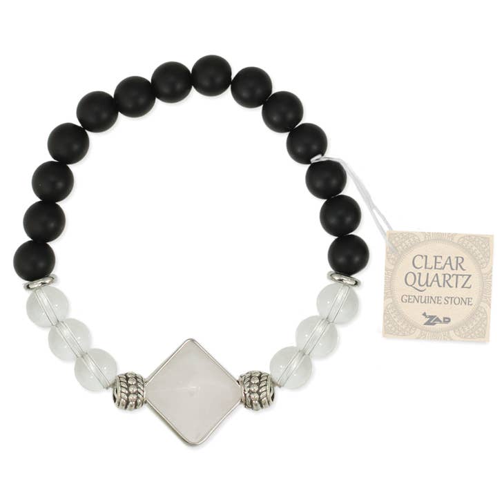 Clear Quartz Stone Pyramid Bracelet - | Pure Body Bliss - Pure Body Bliss