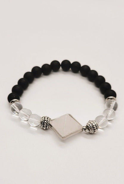 Clear Quartz Stone Pyramid Bracelet - | Pure Body Bliss - Pure Body Bliss