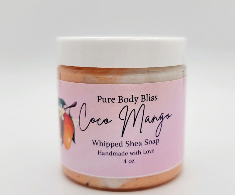 Coco Mango Whipped Shea Soap - Handcrafted Hydration | Pure Body Bliss - Pure Body Bliss