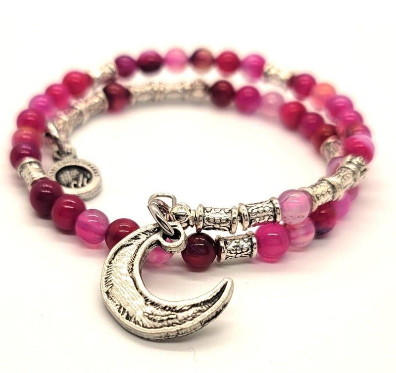 Crescent Moon Agate Wrap Bracelet - Pure Body Bliss