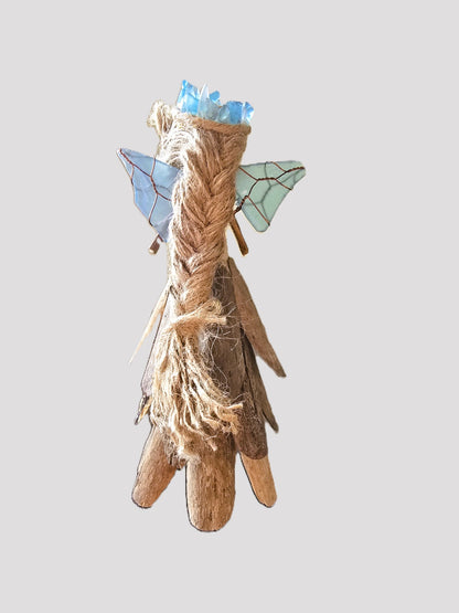 Driftwood and Sea Glass Handmade Fairy