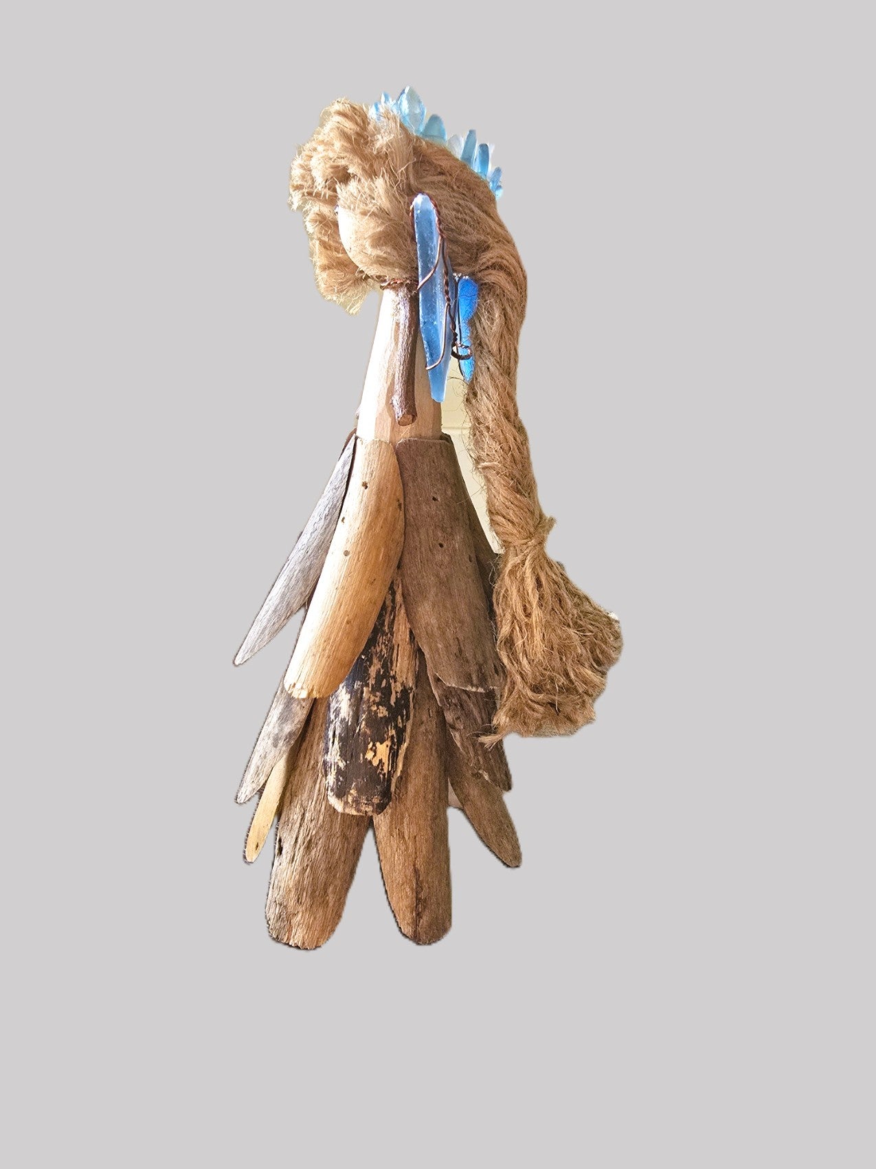 Driftwood and Sea Glass Handmade Fairy