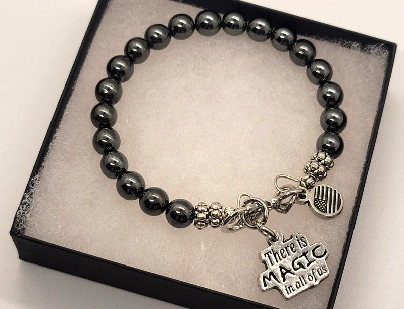 Hematite Charm Bracelet - Pure Body Bliss