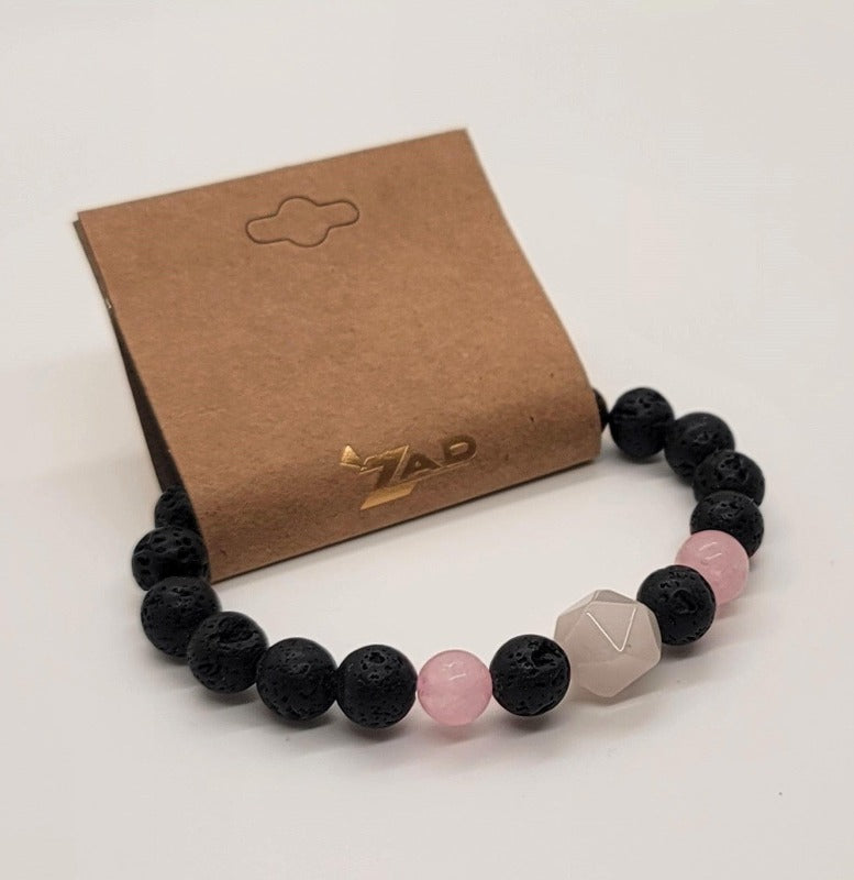 Lava Stone Rose Quartz Bracelet - Pure Body Bliss