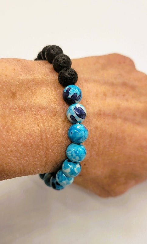 Watercolor Skies Bead Bracelet - Essential Oil Diffuser | Pure Body Bliss - Pure Body Bliss